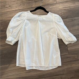 H&M Elegant White Puff Sleeve Top